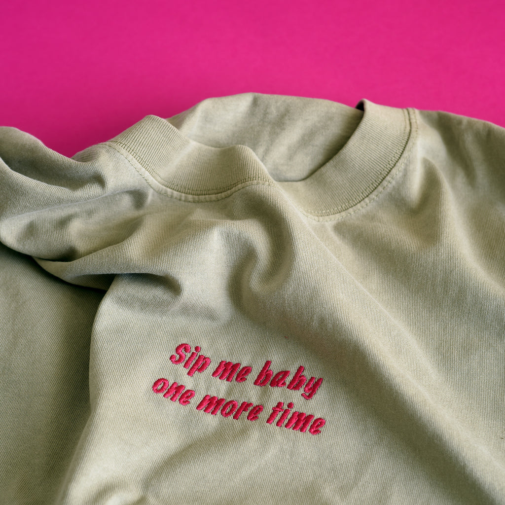 Sublime Tee - sip me baby one more time - KHAKI